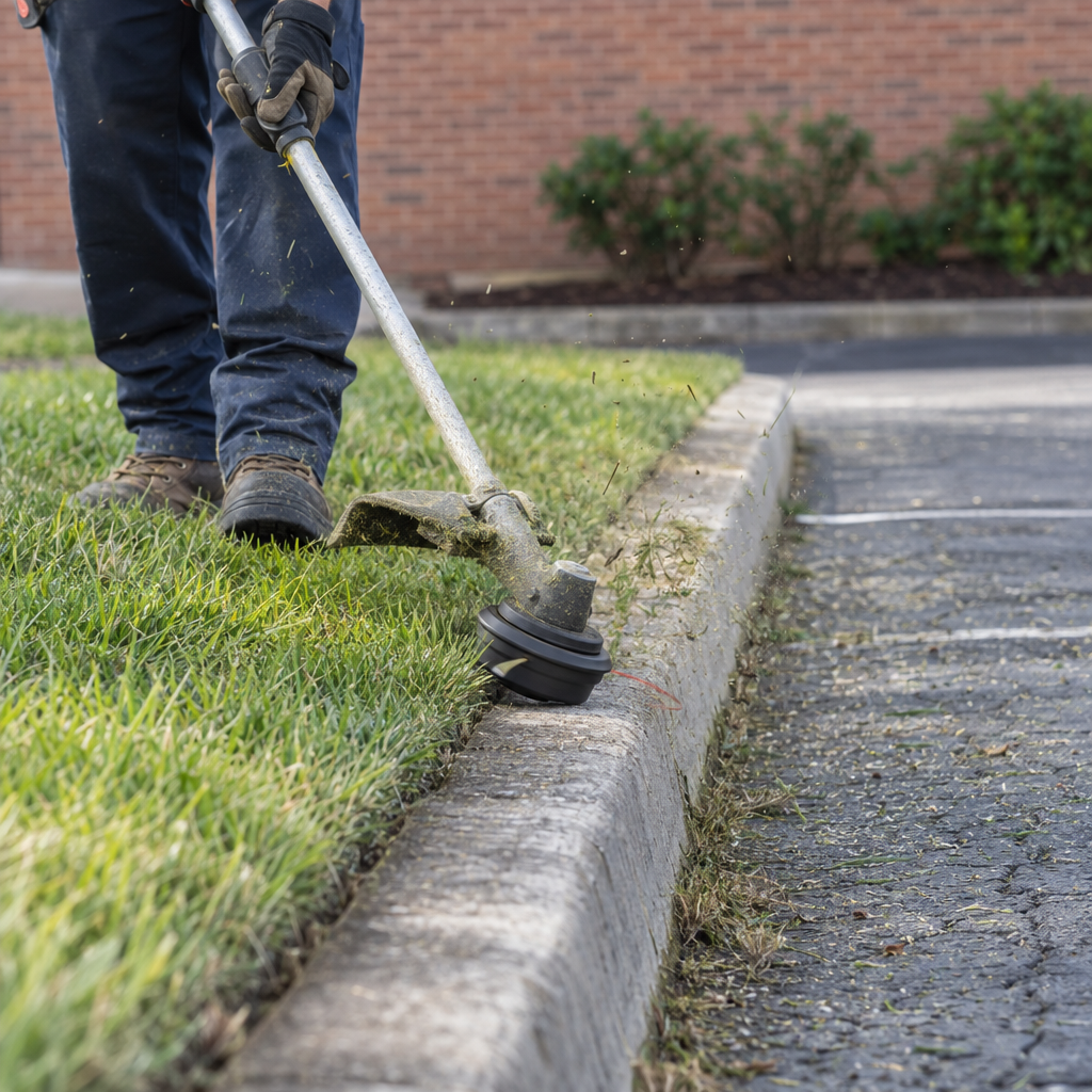 commercial lawn care at a Providence office property