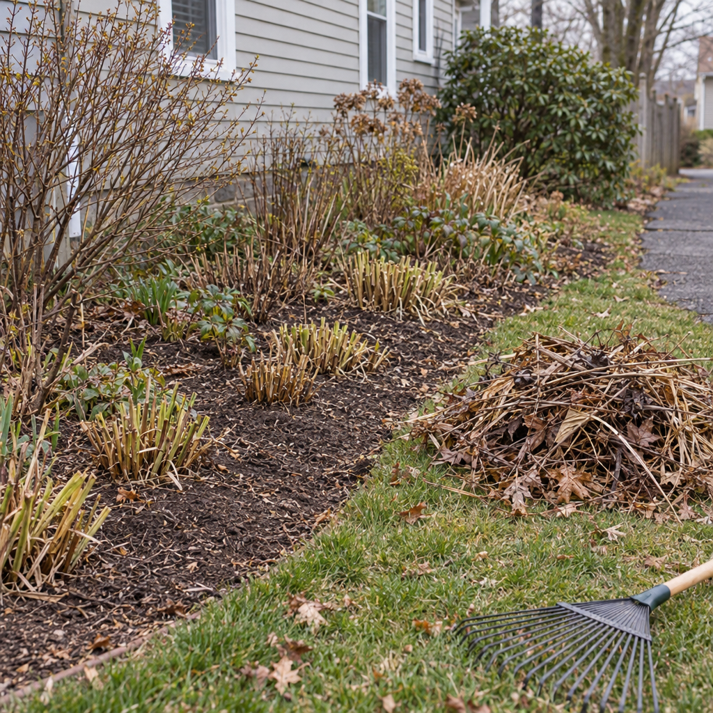 yard clean up debris in a Providence yard